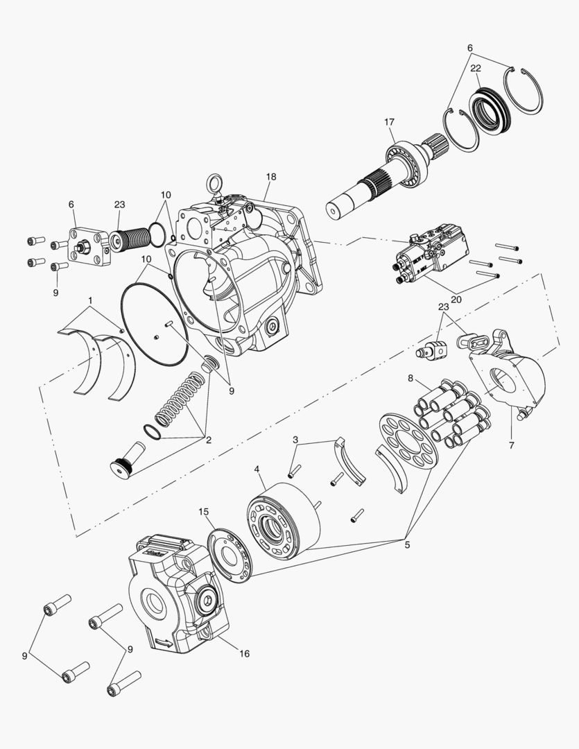 G190-56 MAIN PUMP,EXPLODED [~ 7X0525 ]
