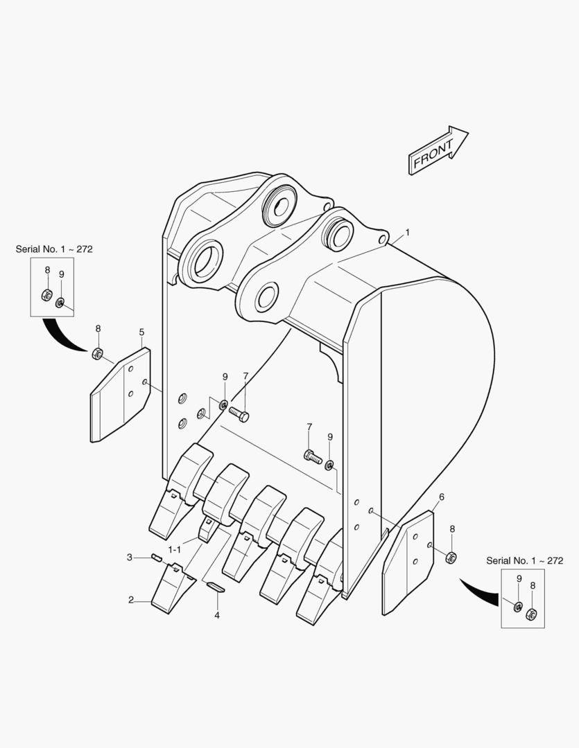 5320 BUCKET-0.25MВі(WIDTH 882mm)