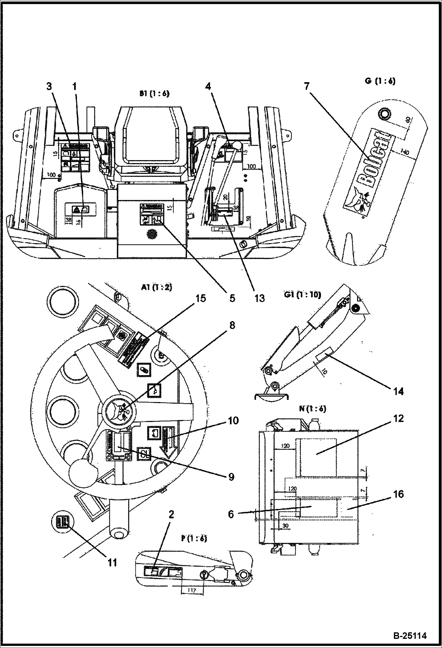 ПРЕДУПРЕЖДАЮЩИЕ ТАБЛИЧКИ (TIER II) (СЕРИЙНЫЙ НОМЕР 5732 11001 И ВЫШЕ)
