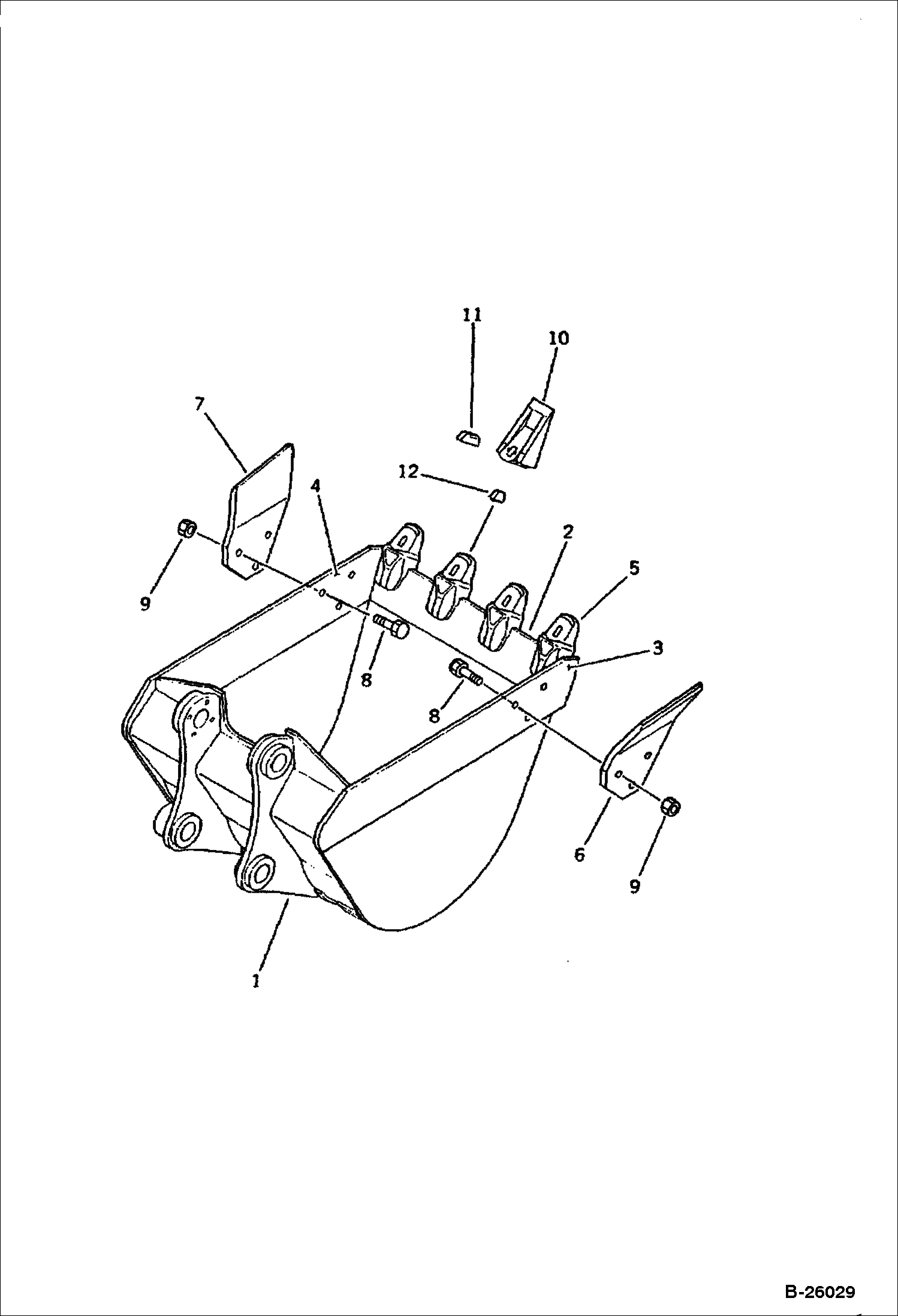 КОВШ (0,25 КУБИЧЕСКИХ МЕТРОВ)(130) (650 ММ ШИРОКИЕ)