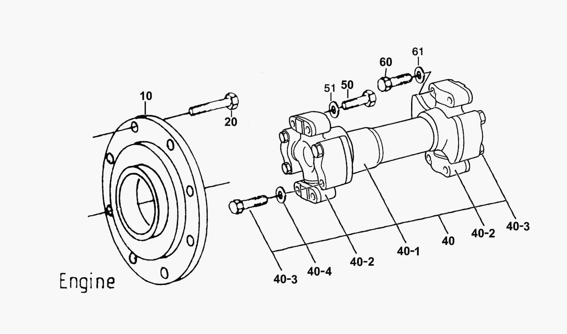 Схема G120-4 CARDAN SHAFT ENGINE-TRANSMISSION