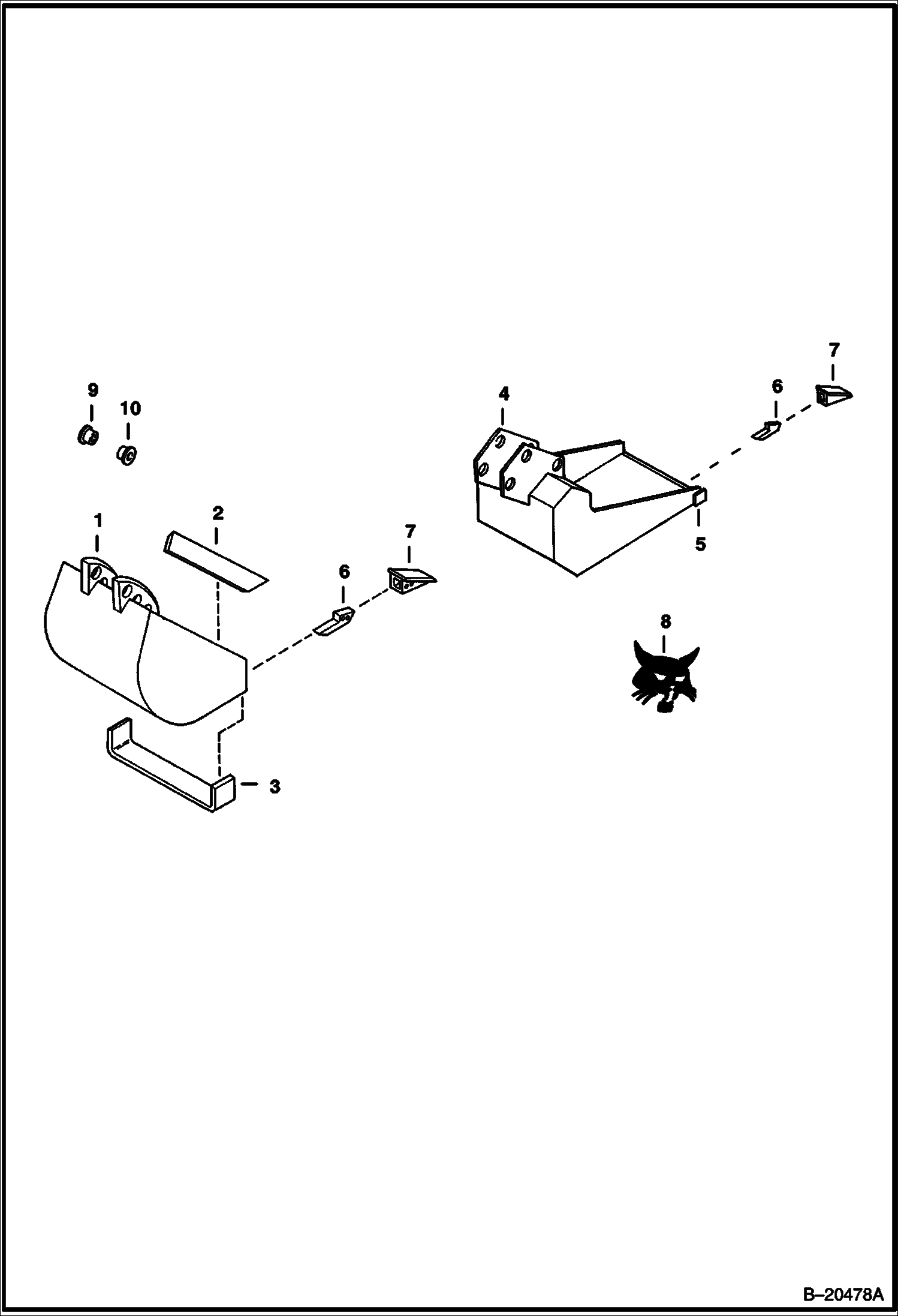ЭКСКАВАТОР-ПОГРУЗЧИК (КОВШИ) (С 4-- (101,6 ММ) ЛЕЗВИЕ) (908A) (908B)