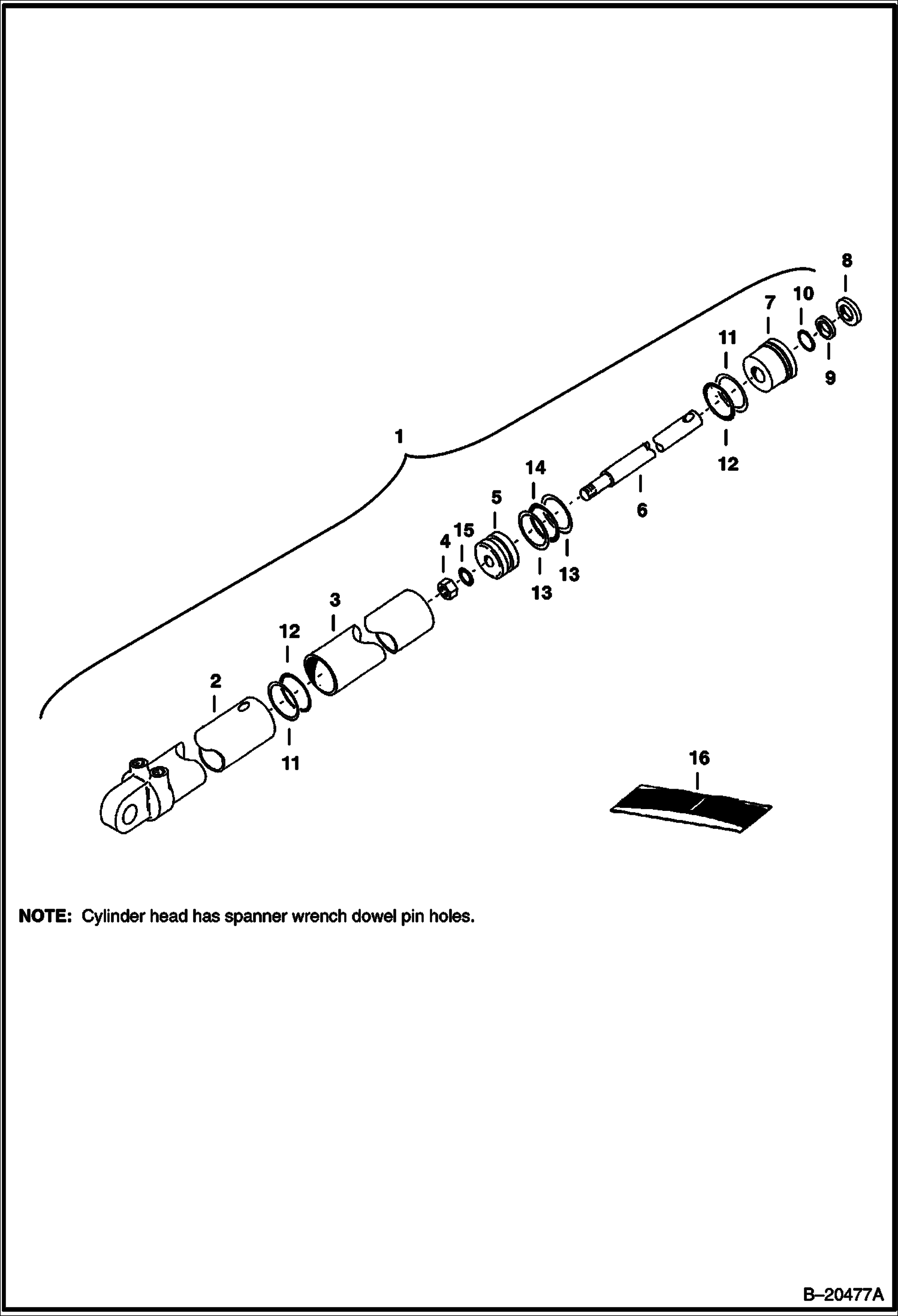 ЭКСКАВАТОР-ПОГРУЗЧИК (ЦИЛИНДР СТАБИЛИЗАТОРА) (BOBCAT) (908A) (908B)