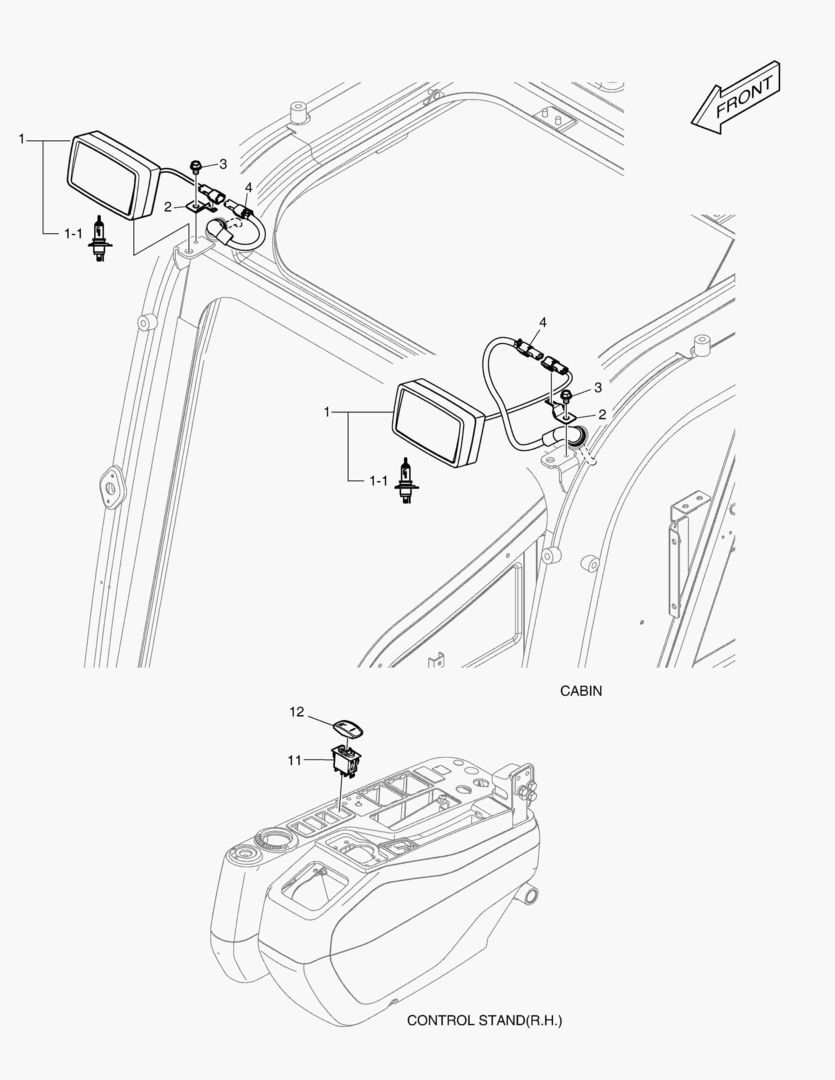 РАБОЧАЯ ФАРА(2-ЛАМПЫ) - СИСТЕМА ЗАЩИТЫ ПРИ ОПРОКИДЫВАНИИ