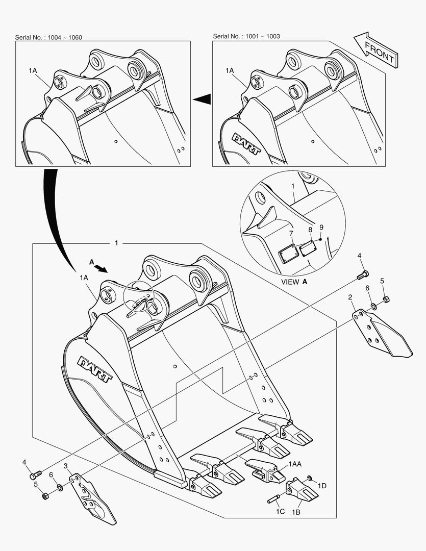 7060 BUCKET ASS`Y - 0.8mВі(42`) - SIDE PIN