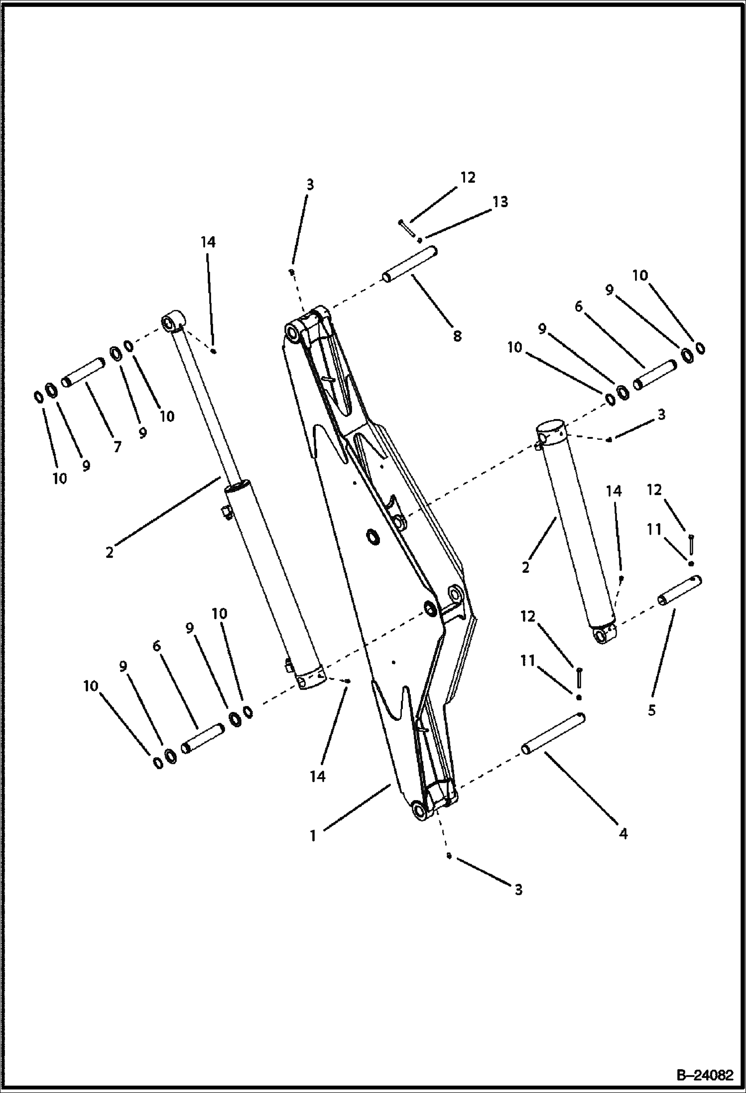 Схема СТРЕЛА В СБОРЕ УСТАНОВЛЕННАЯ ПО ЦЕНТРУ ОБРАТНАЯ ЛОПАТА