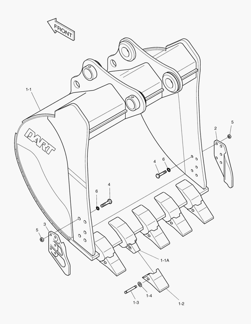 6490 BUCKET - 0.90mВі(42`) - SIDE PIN