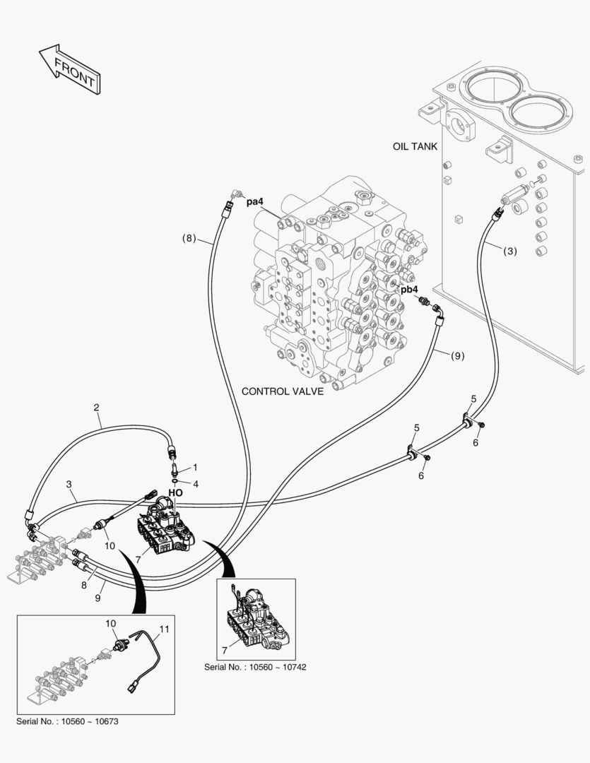 ТРУБОПРОВОД СЕРВОУПРАВЛЕНИЯ - 2 НАСОСА(ОДИН ПУТЬ)