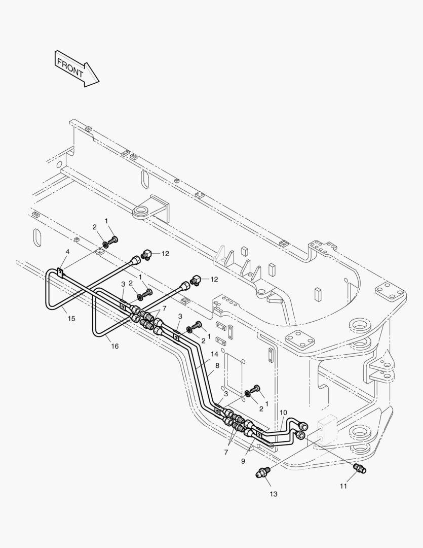 ТРУБОПРОВОД СМАЗОЧНОЙ СИСТЕМЫ-ЛОКАЛЬНАЯ ОСЬ