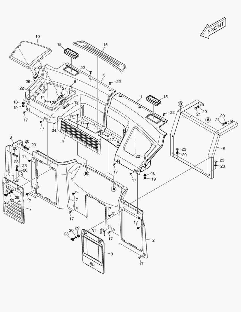КРЫШКА В СБОРЕ - ЗАДНЯЯ