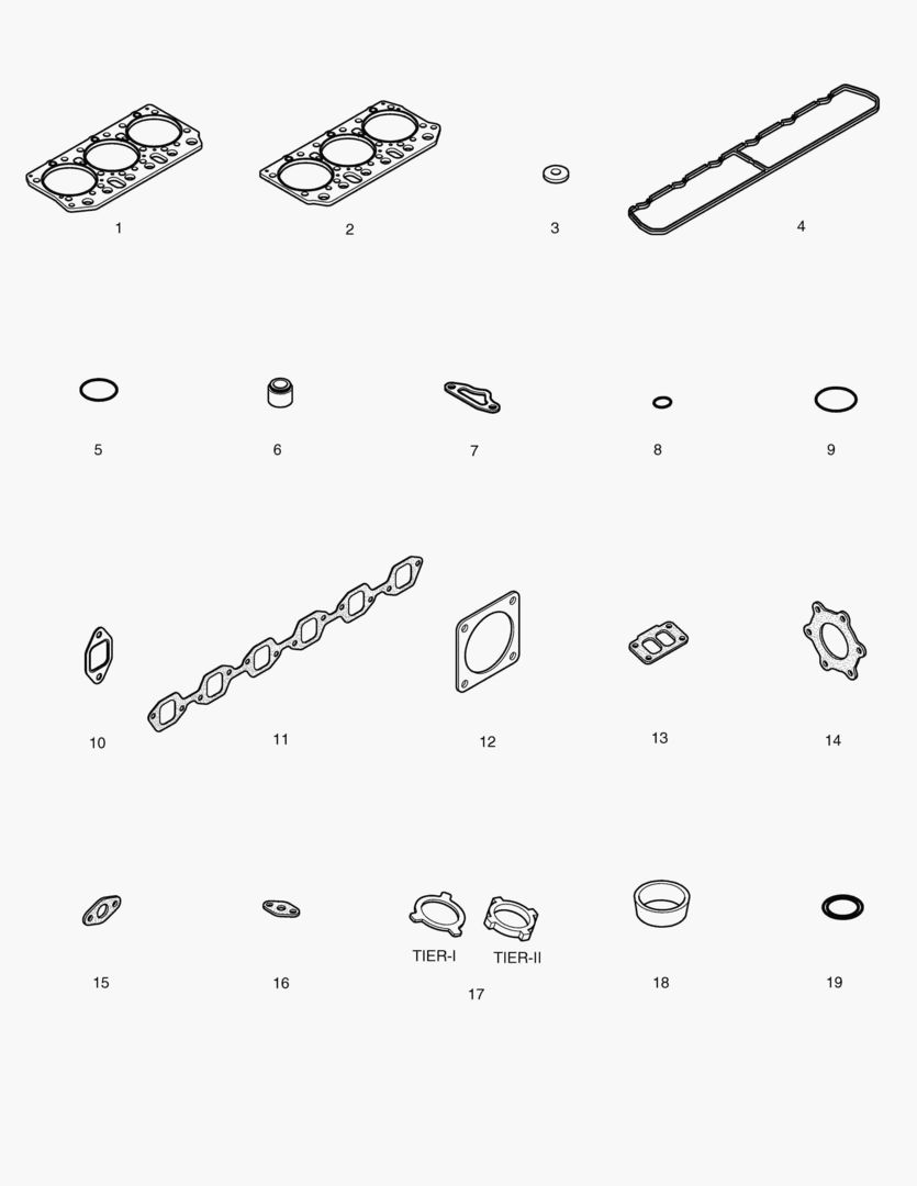 КОМПЛЕКТ ПРОКЛАДОК ДЛЯ КАПИТАЛЬНОГО РЕМОНТА-ВЕРХНИЙ