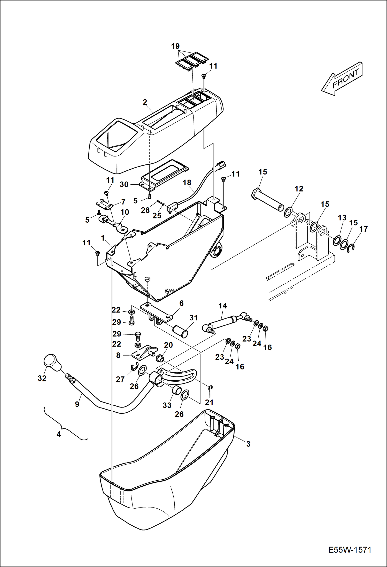 ЛЕВОСТОРОННИЕ УСТРОЙСТВО УПРАВЛЕНИЯ (СЕРИЙНЫЙ НОМЕР AEFB11102 И ВЫШЕ)