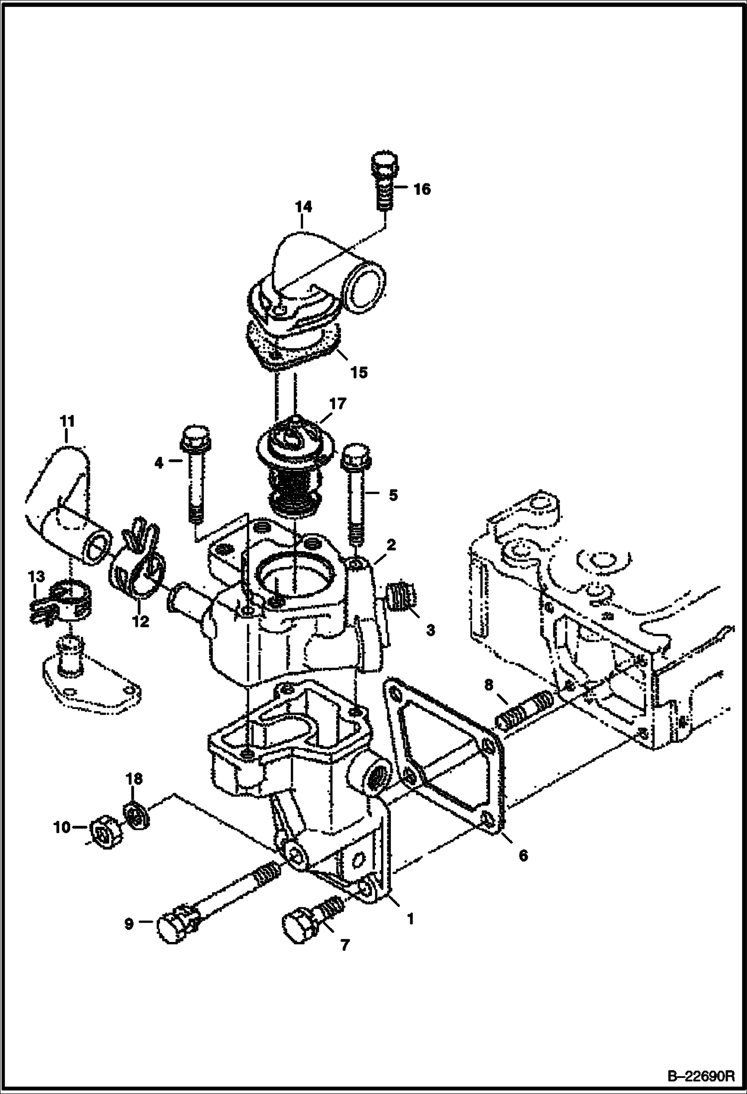Схема ВОДЯНОЙ ФЛАНЕЦ И ТЕРМОСТАТ (KUBOTA - V2003TMDI - TIER II)