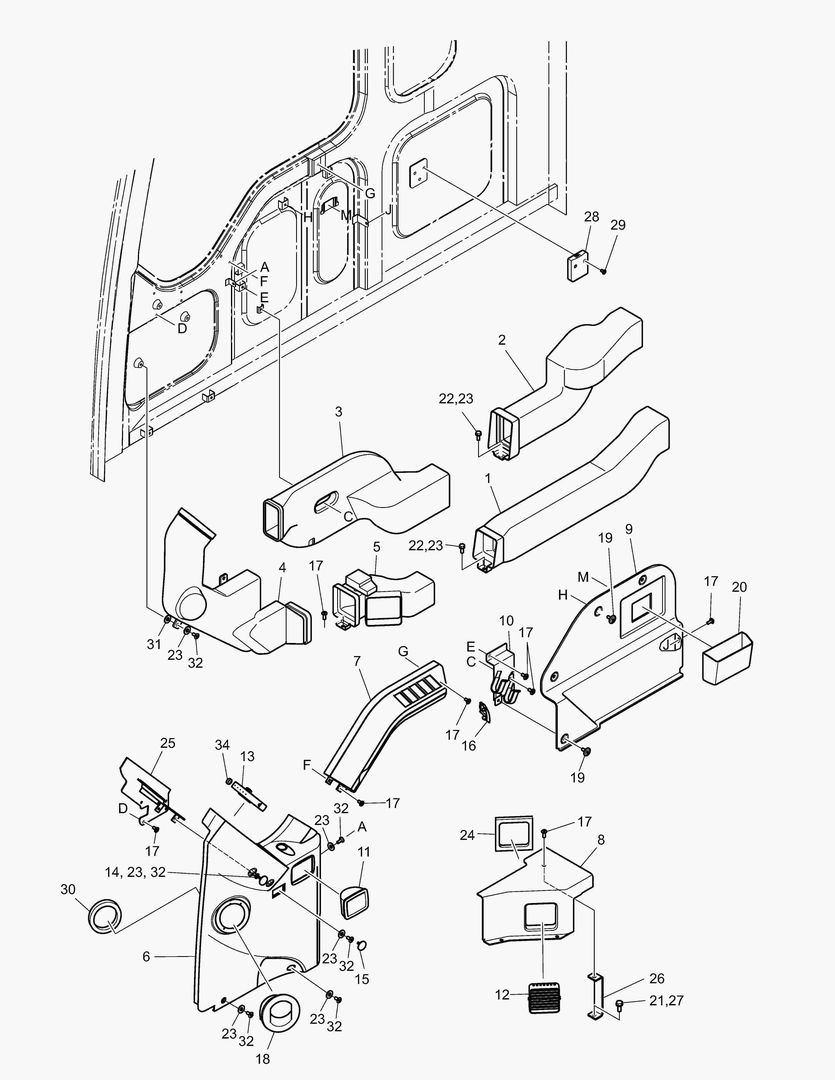 Схема КРЫШКА ТРУБОПРОВОДА В СБОРЕ