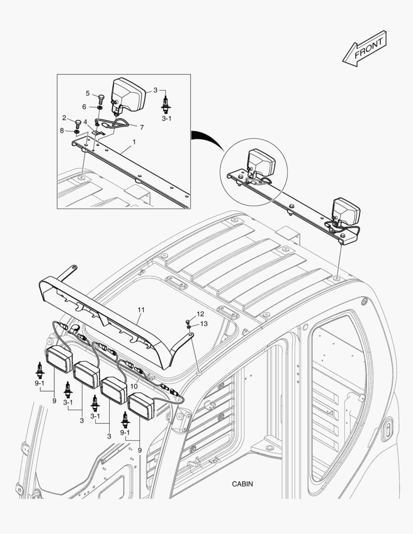 РАБОЧАЯ ФАРА(4-ЛАМПЫ)