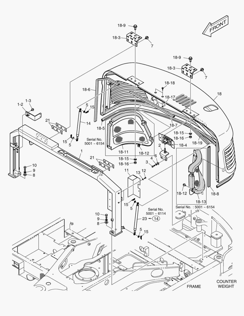 1620 SUPPORT & BONNET ASS`Y [5001~6962]