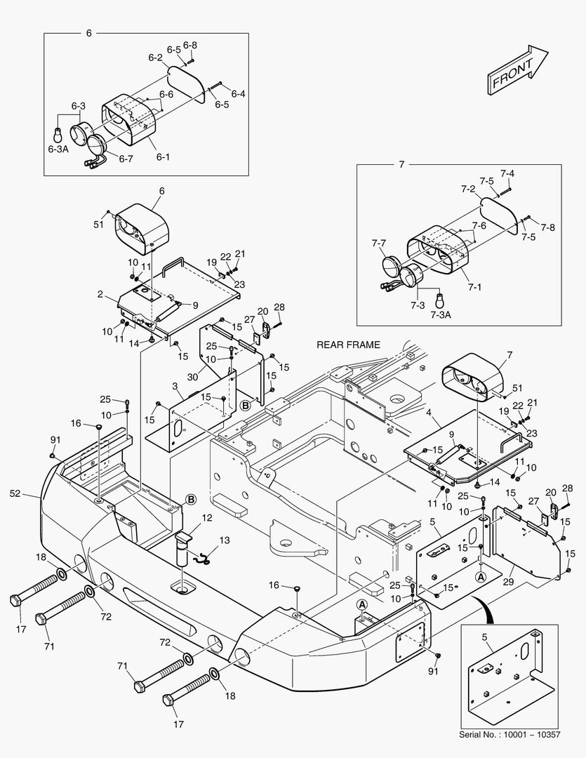 1550 COUNTER WEIGHT & REAR LAMP