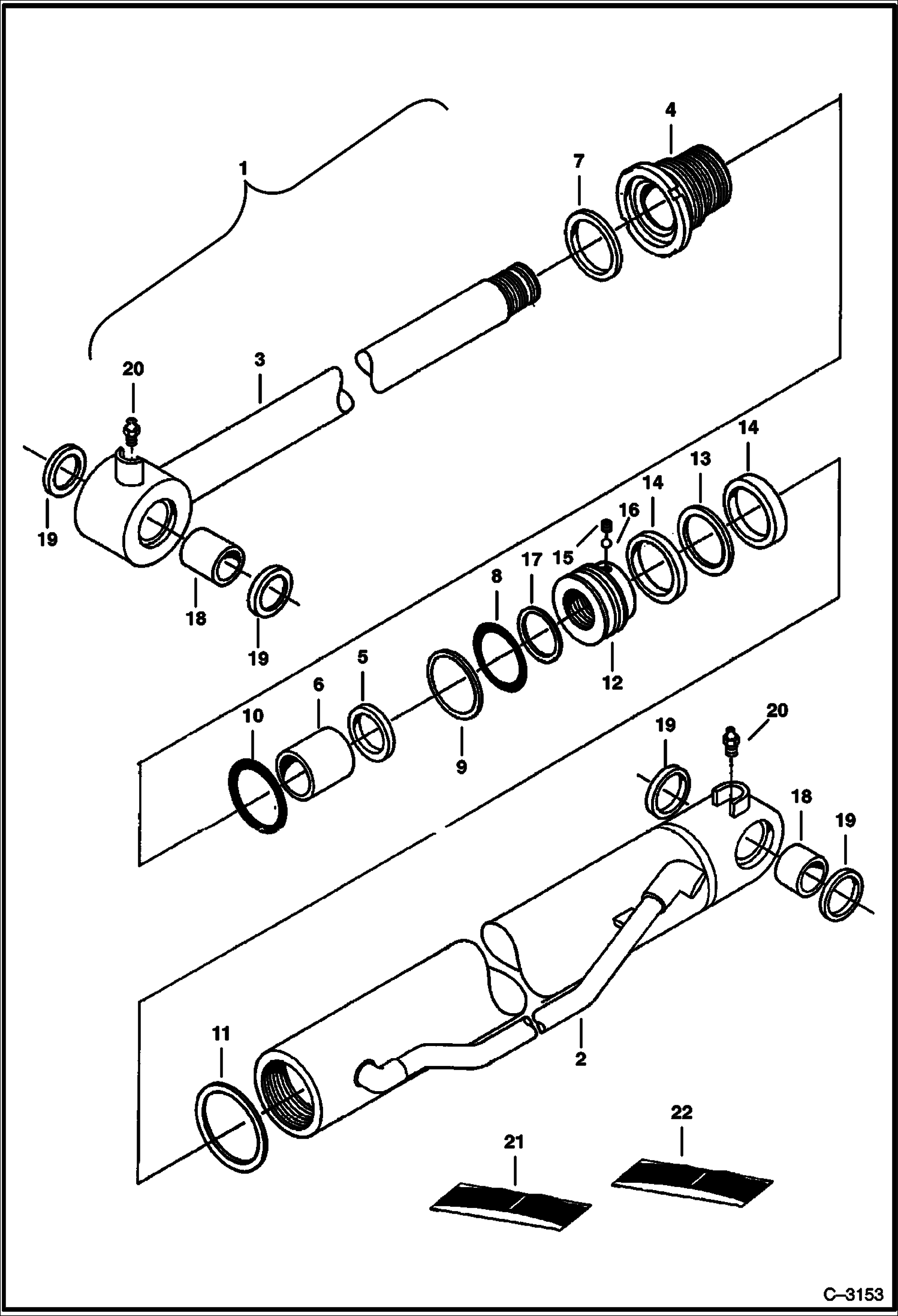 ЦИЛИНДР КОВША (ИСХОДНОЕ ОБОРУДОВАНИЕ)