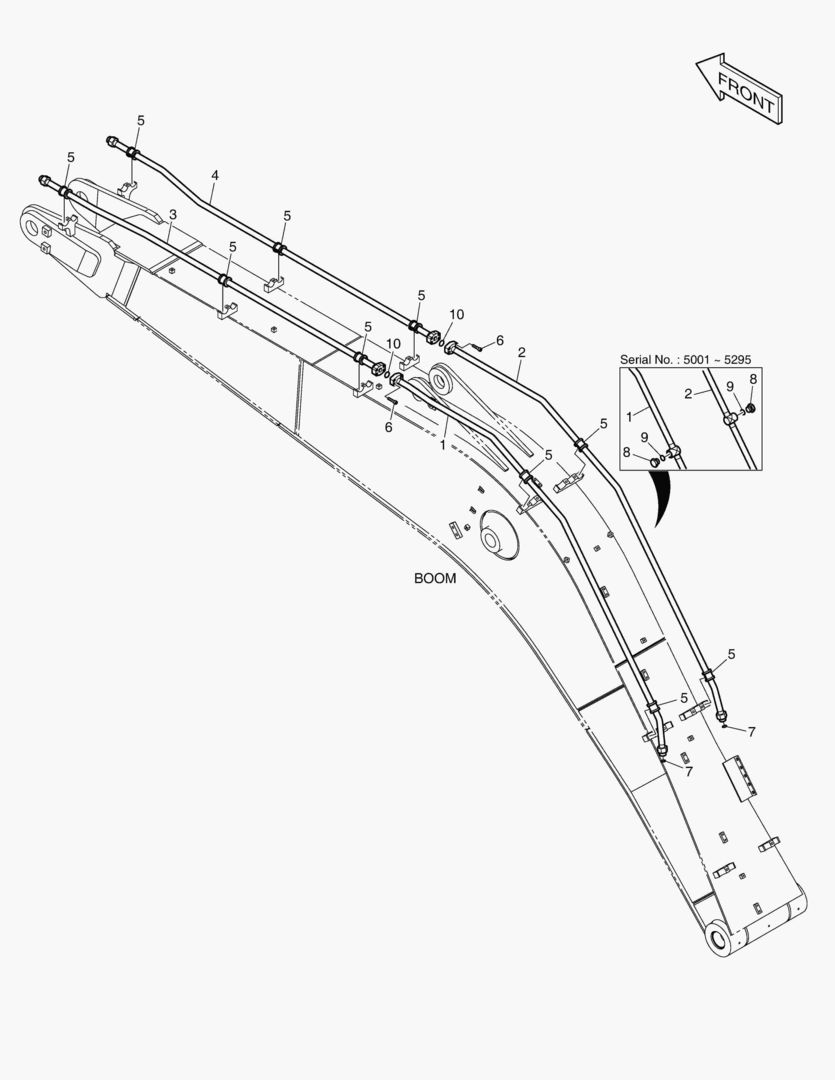 3150 BOOM PIPING - ONE & TWO WAY(BOOM-5.1m)