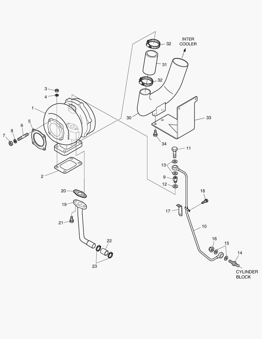 014 TURBO CHARGER & OIL PIPE
