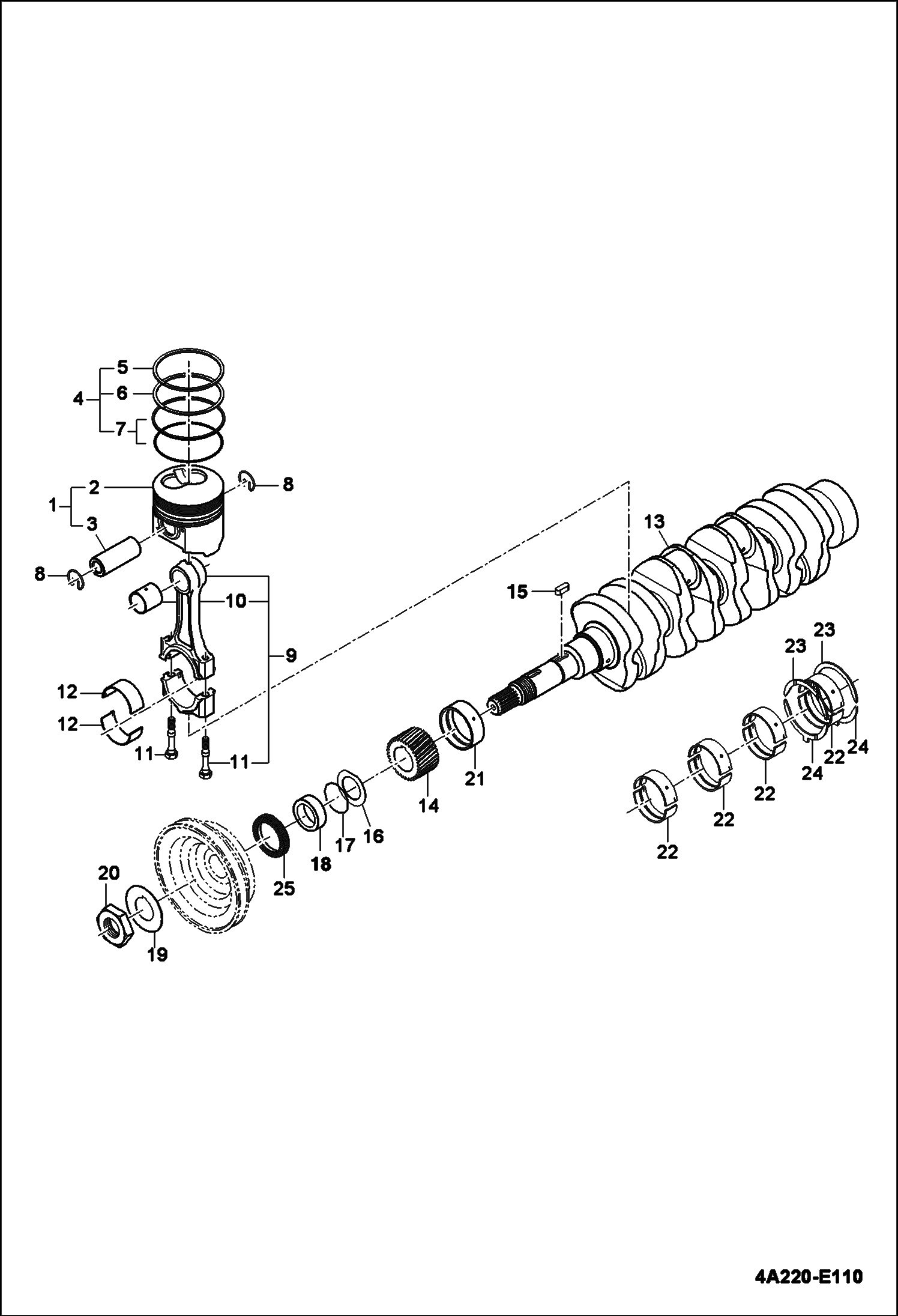 ПОРШЕНЬ, КОЛЕНЧАТЫЙ ВАЛ В СБОРЕ