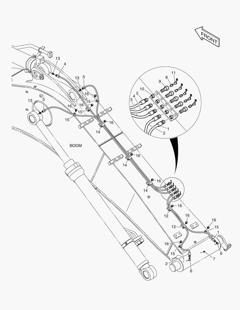 ТРУБОПРОВОД СМАЗОЧНОЙ СИСТЕМЫ - СТРЕЛА 5.3 м