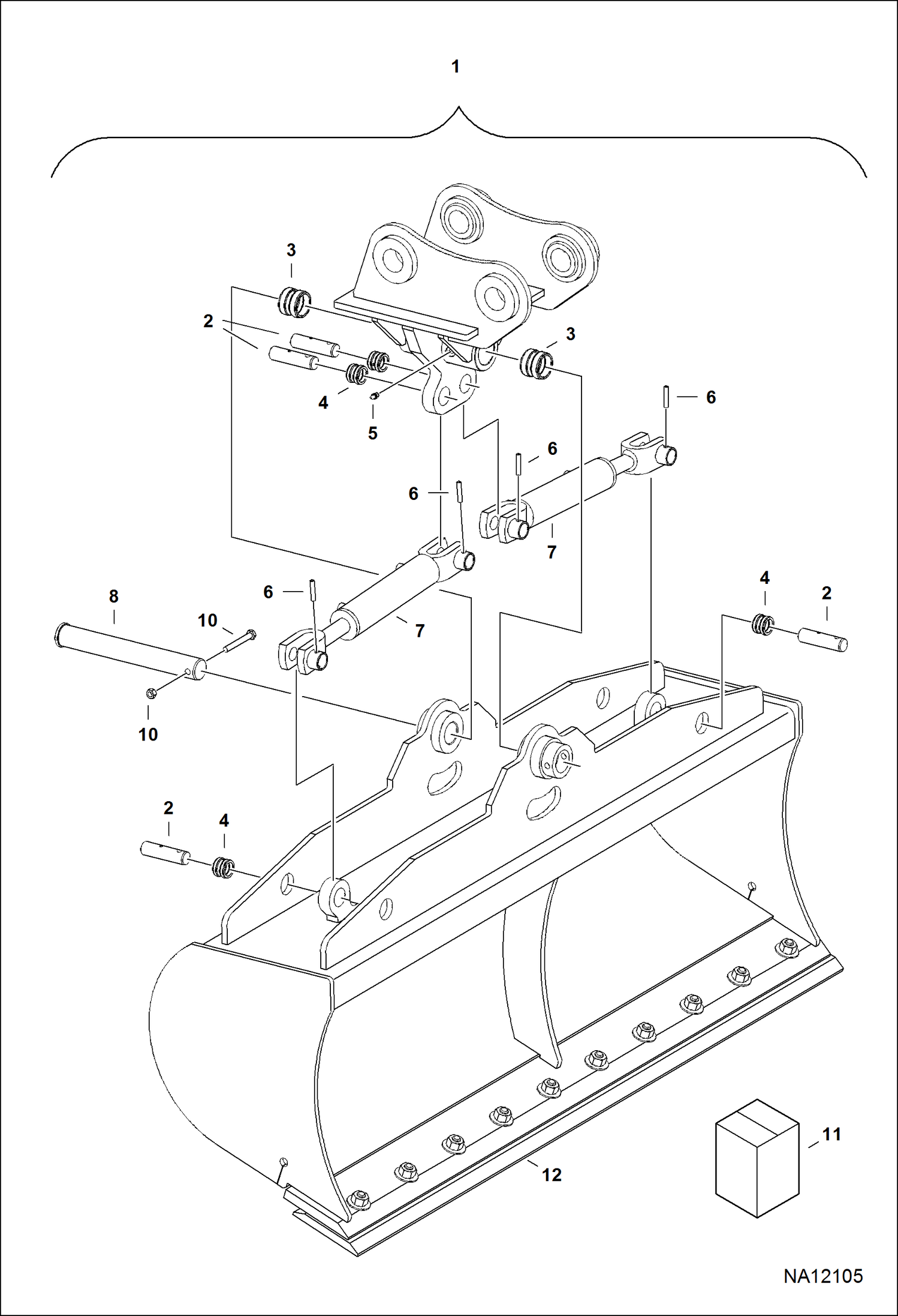 КОВШ С МИНИМАЛЬНЫМ НАКЛОНОМ (КОНТАКТЫ ВХОДА АВТОСЦЕПКИ)