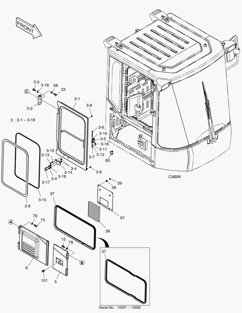 КАБИНА(4) - ДВЕРЬ В СБОРЕ(ПРАВОСТОРОННИЙ)