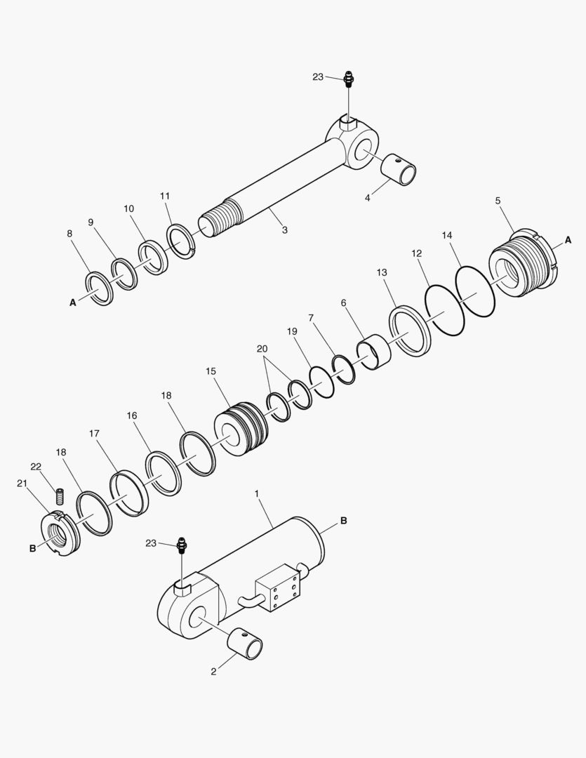 ЦИЛИНДР БУЛЬДОЗЕРА - ПРАВОСТОРОННИЙ(ПРЕДОХРАНИТЕЛЬНЫЙ)