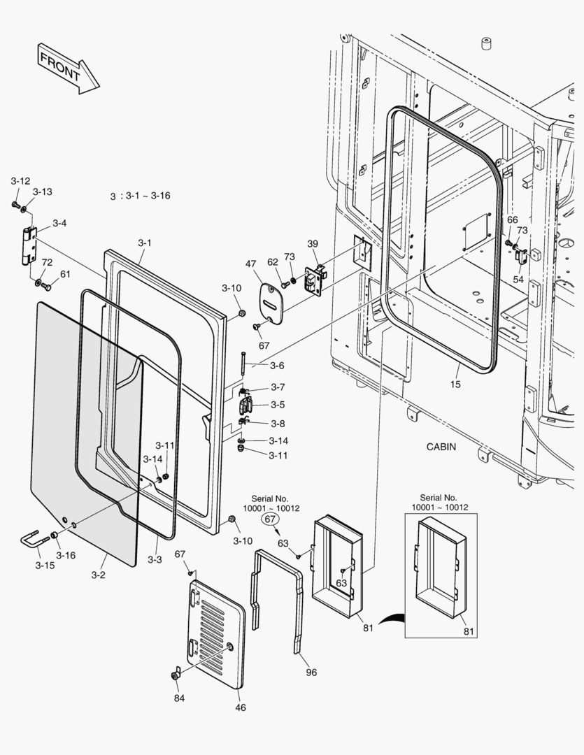 КАБИНА(4) - ДВЕРЬ В СБОРЕ(ПРАВОСТОРОННИЙ)
