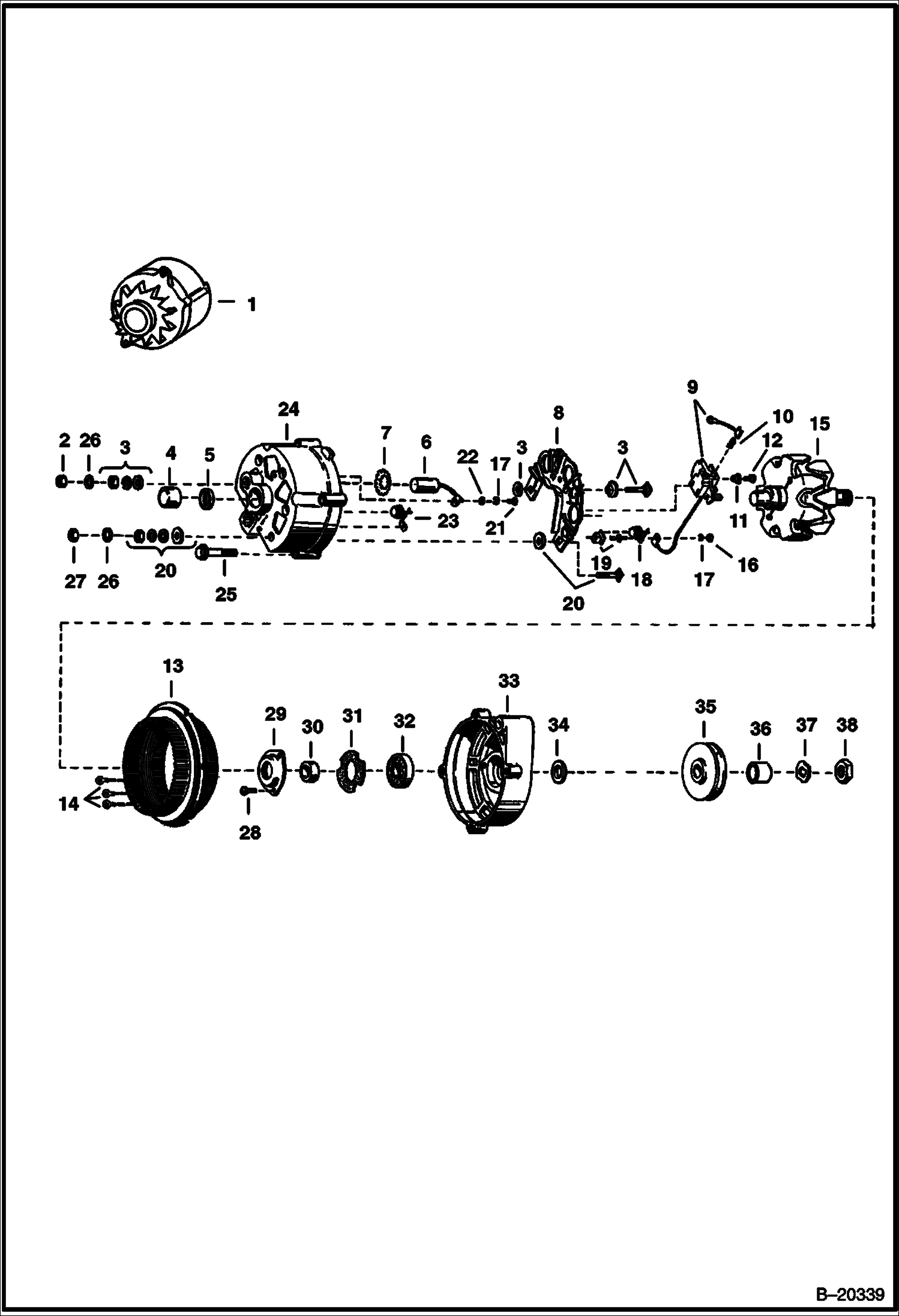 ГЕНЕРАТОР ПЕРЕМЕННОГО ТОКА (DELCO 1100827 - ЗАКРЫТ - СЕРИЙНЫЙ НОМЕР 12802 И НИЖЕ)
