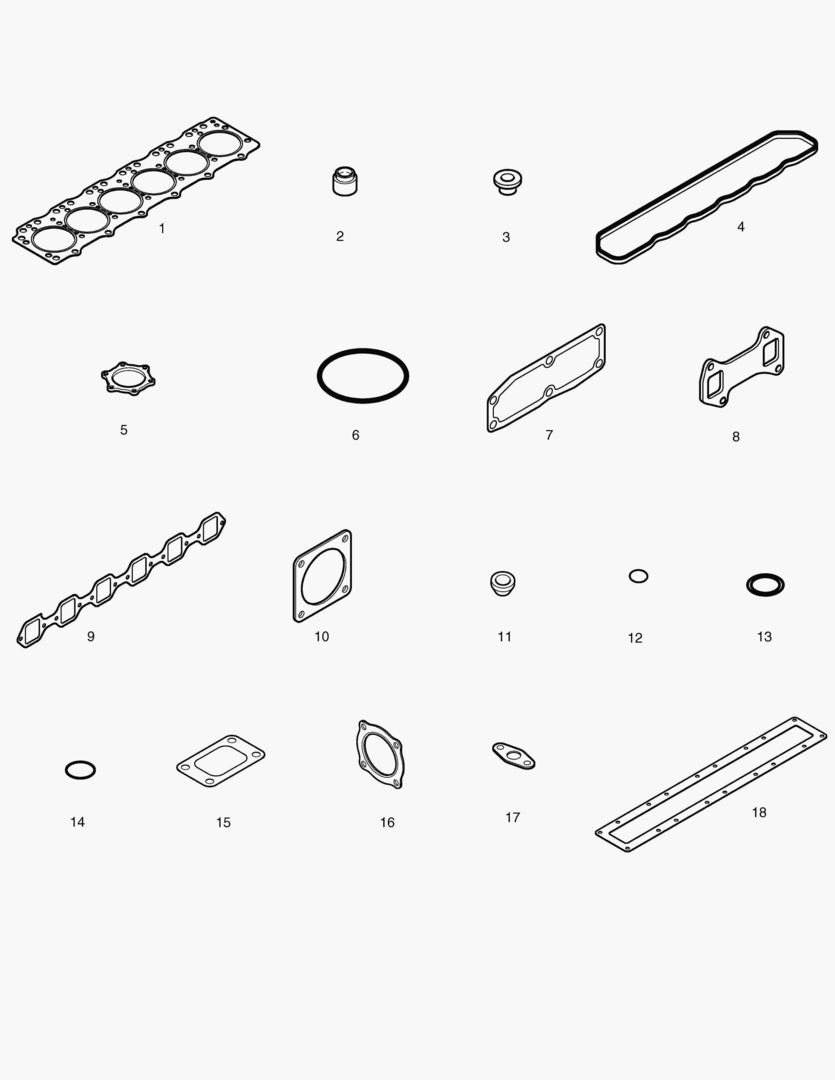 Спецтехника КОМПЛЕКТ ПРОКЛАДОК ДЛЯ КАПИТАЛЬНОГО РЕМОНТА-ВЕРХНИЙ от Globus Machinery