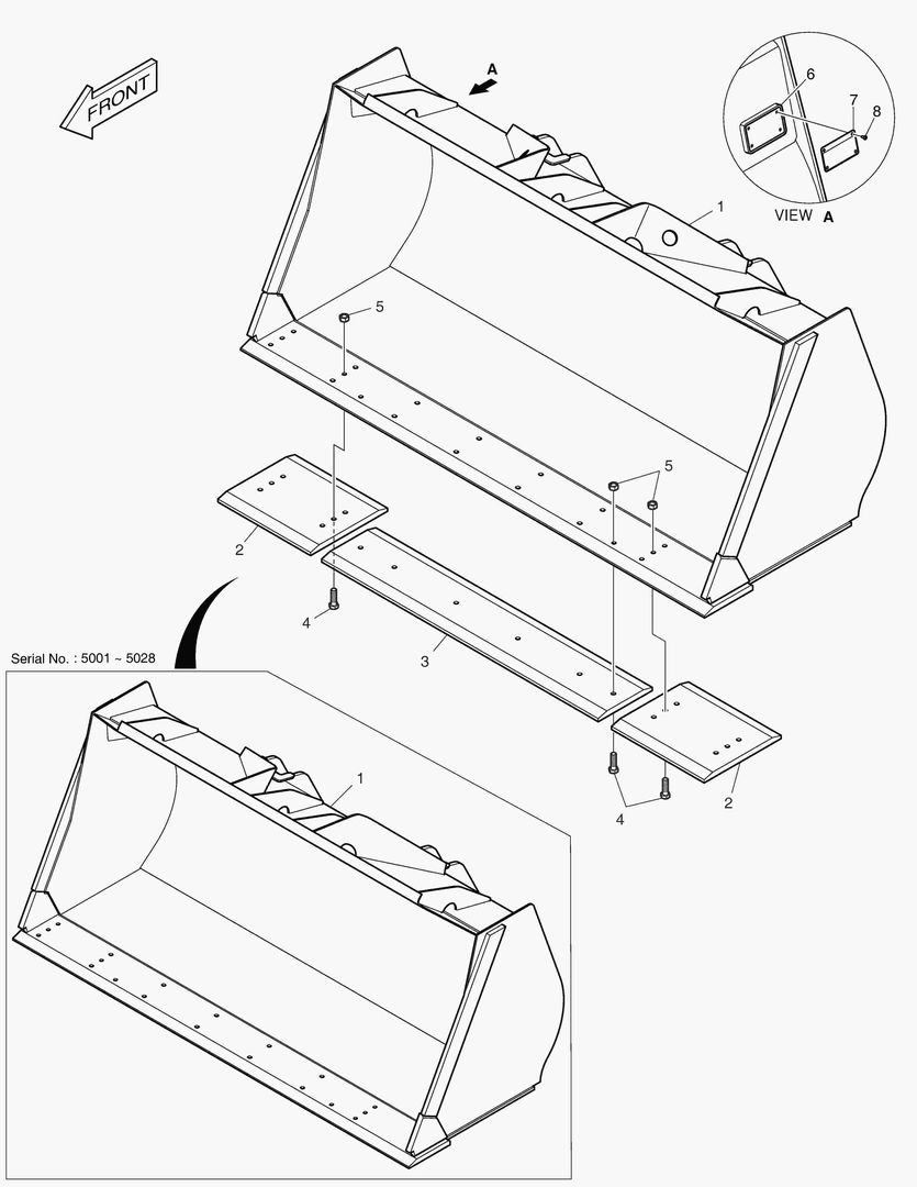 Спецтехника 5320 BUCKET - 2.5mВі - CUTTING EDGE