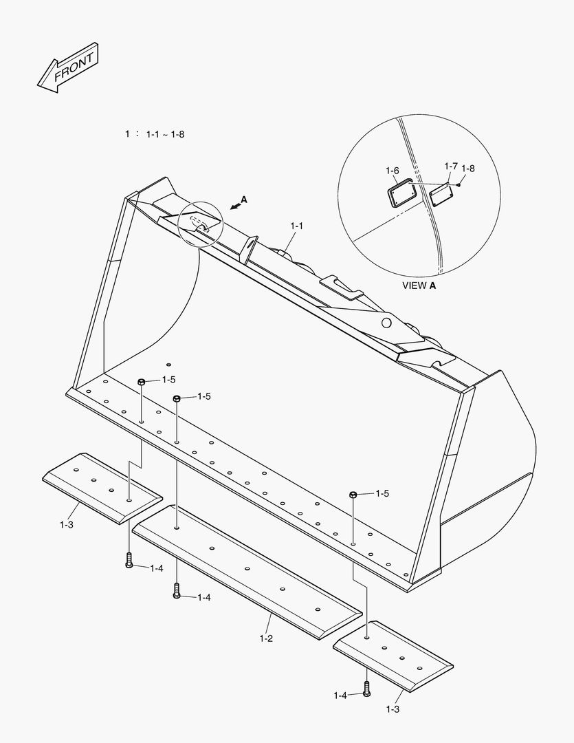 5150 BUCKET-3.3гЋҐ-CUTTING EDGE