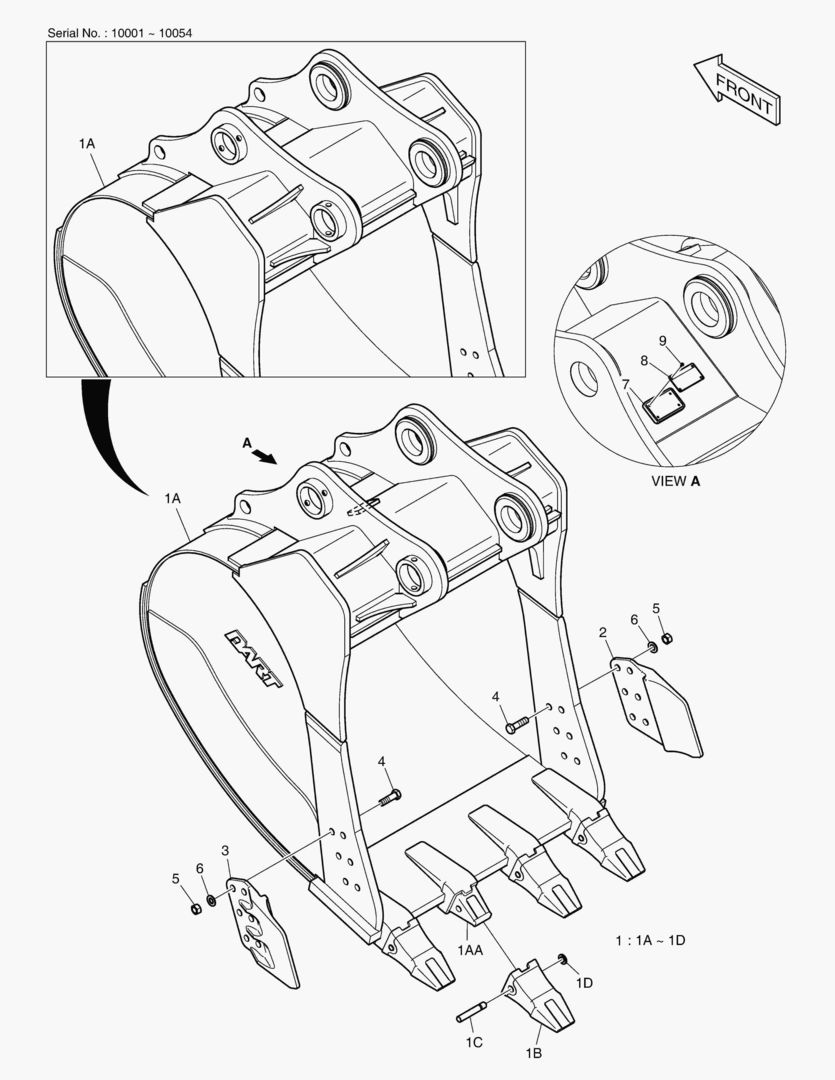 7060 BUCKET - 2.01гЋҐ(54`) - SIDE PIN