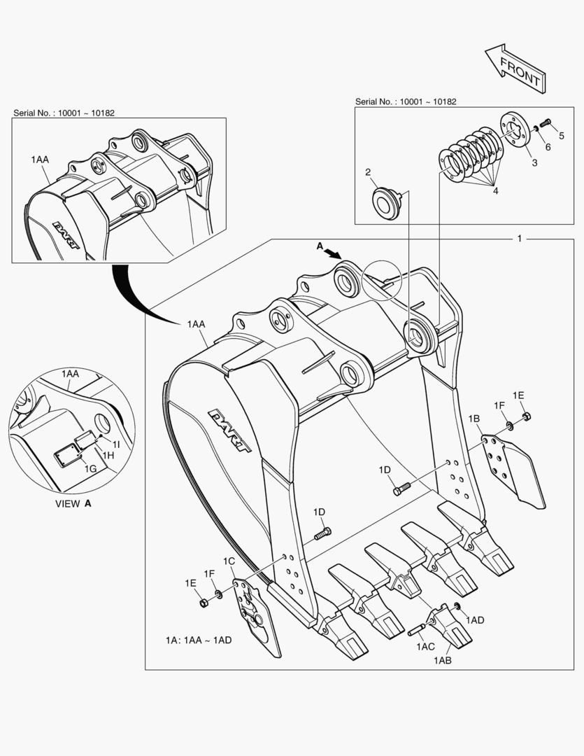 6790 BUCKET ASS`Y - 1.65mВі(54`) - SIDE PIN