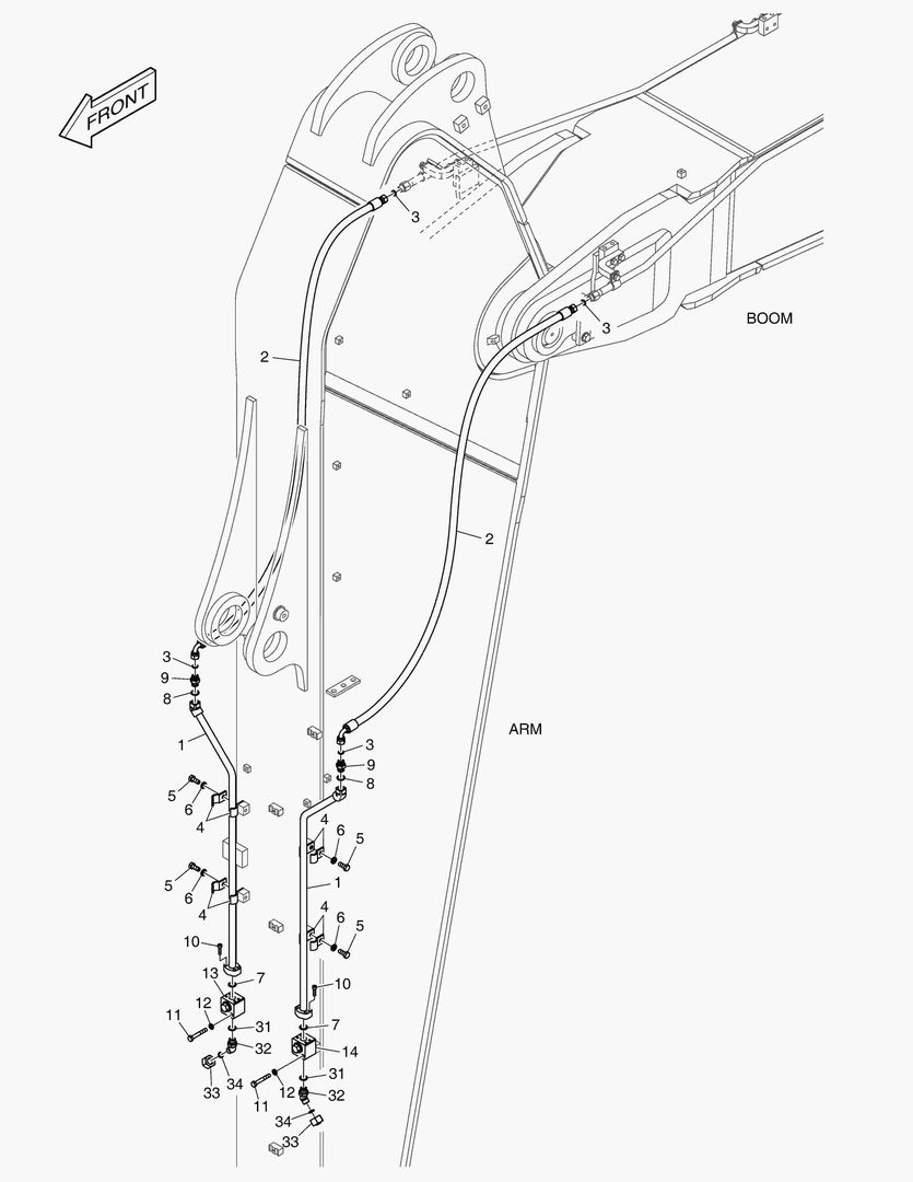 ГИДРОСИСТЕМА РУКОЯТИ - ВРАЩАЮЩИЙСЯ (РУКОЯТЬ 3.95 м)