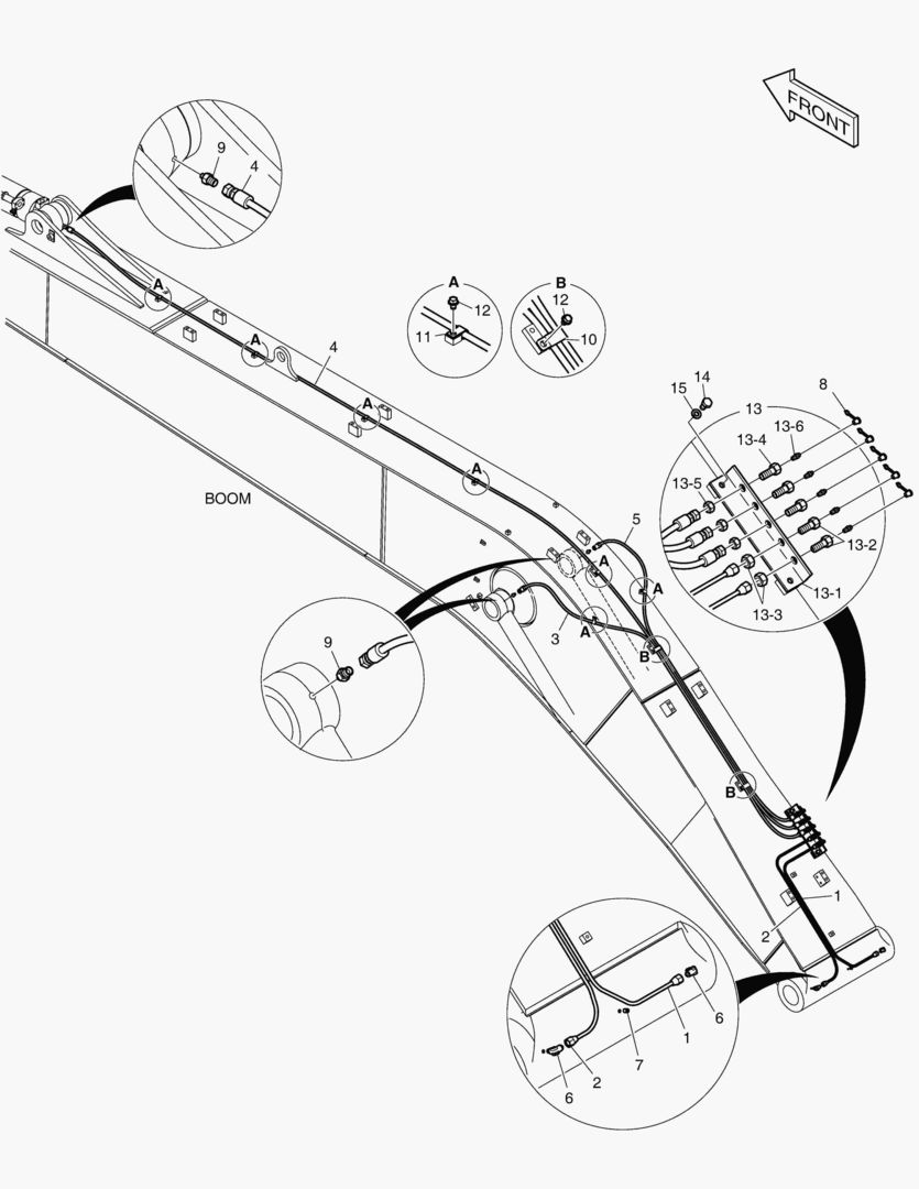 ТРУБОПРОВОД СМАЗОЧНОЙ СИСТЕМЫ - СТРЕЛА 8.5 м