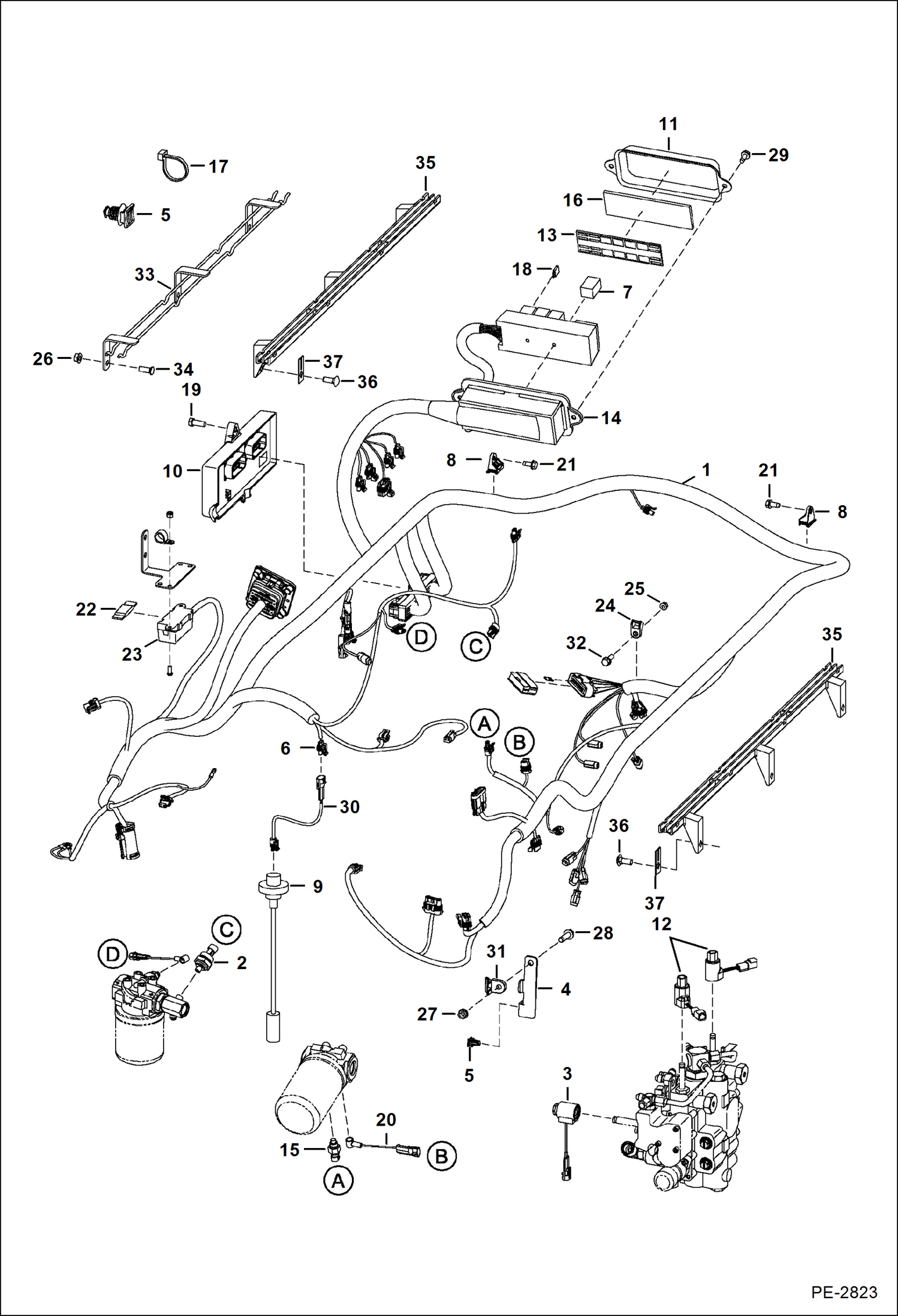 Схема ЭЛЕКТРОСХЕМА ДВИГАТЕЛЯ (СЕРИЙНЫЙ НОМЕР 531611001 - 531659999, 531711001 - 531759999)