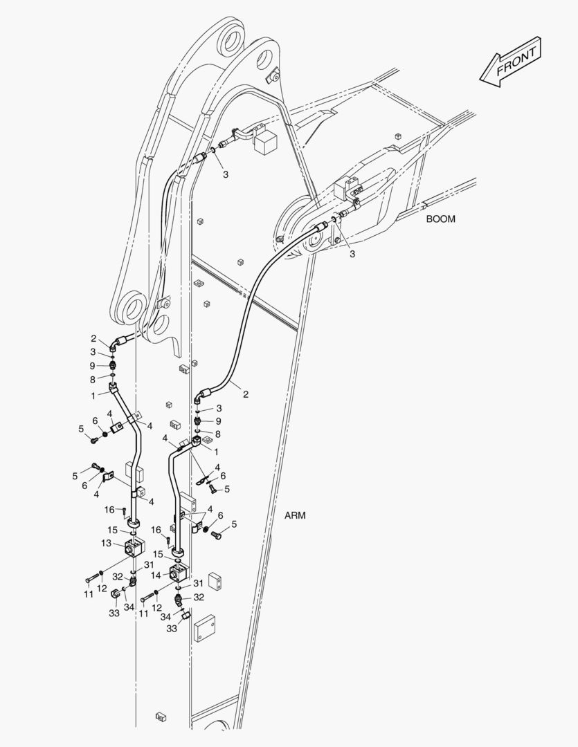 6260 ARM PIPING - ROTATION(ARM 3.2m)