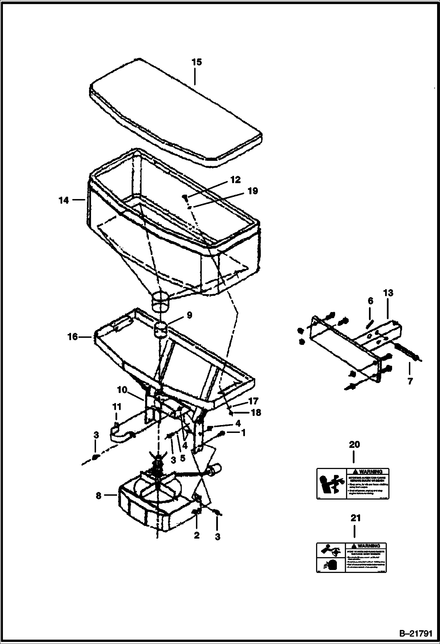 РАЗБРОСНАЯ СЕЯЛКА (БУНКЕР ДЛЯ ЗАГРУЗКИ И РАМА ШАССИ) (0064)