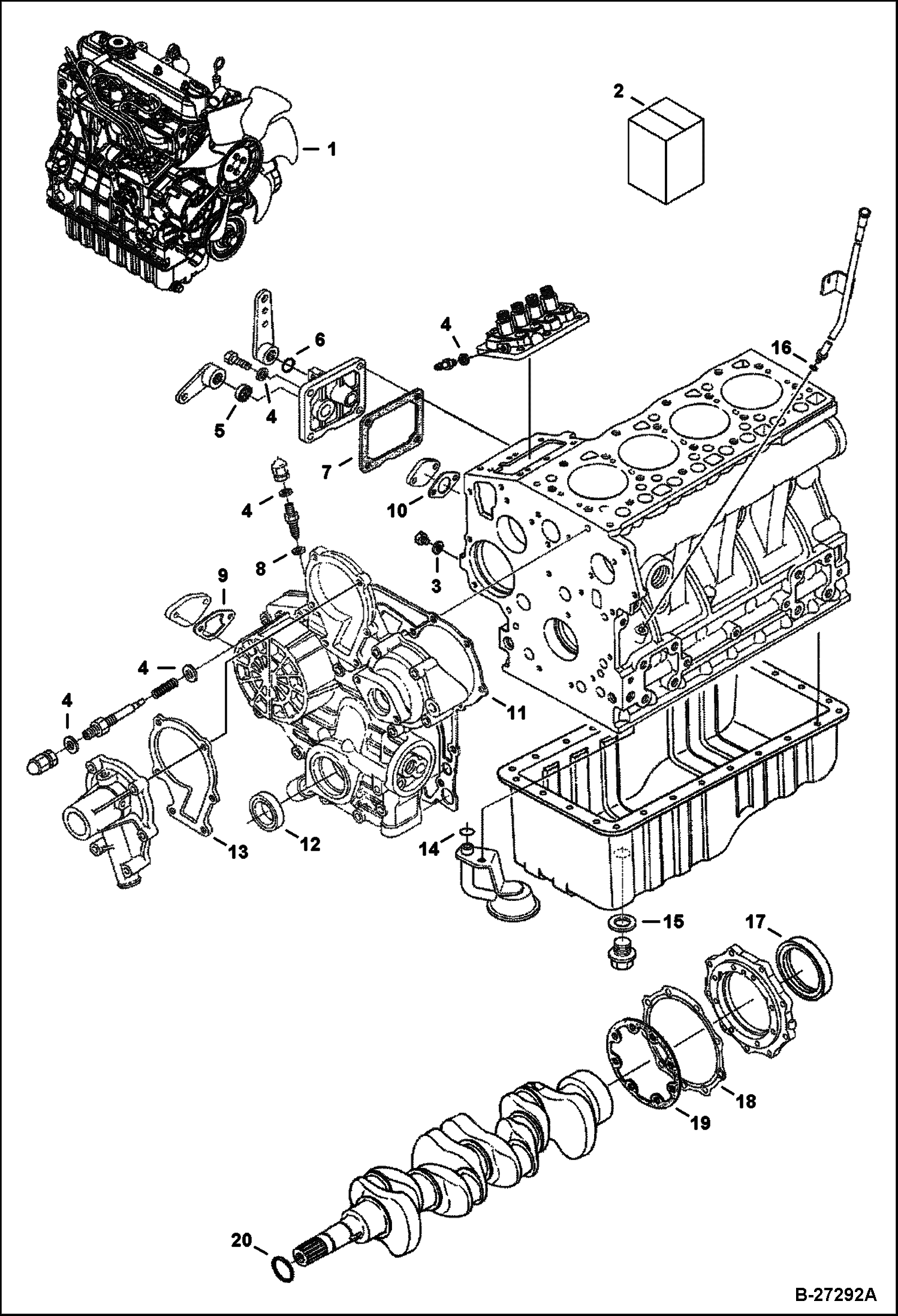 ДВИГАТЕЛЬ И КОМПЛЕКТ НИЖНИХ ПРОКЛАДОК KUBOTA - V1505-E3B - ВРЕМЕННЫЙ TIER IV REPLACEMENT