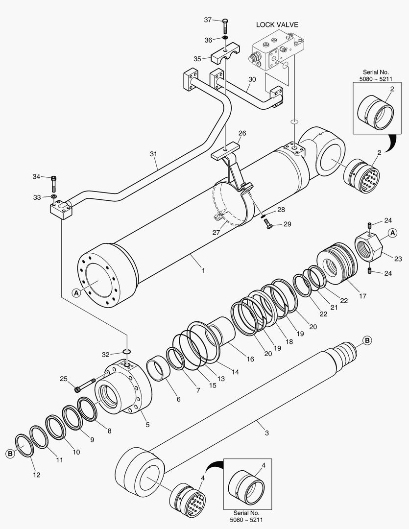 Спецтехника 4451 BOOM CYLINDER - R.H. (LOCK VALVE) ARTI. [5080~]