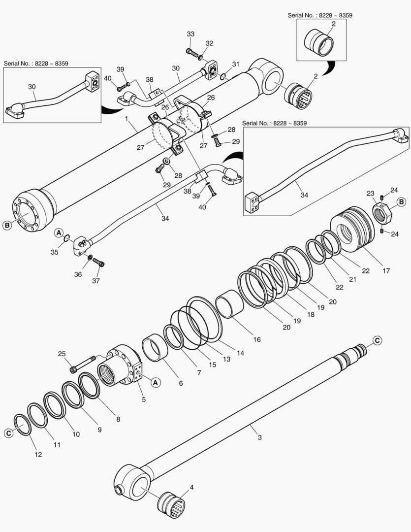 4352 BUCKET CYLINDER - ARM 1.9m [8228~]
