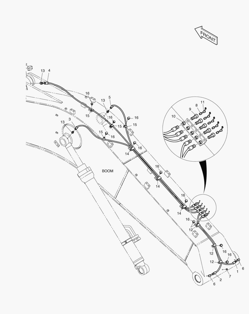 6690 LUBRICATION PIPING - BOOM 5.2m [40001~40049]