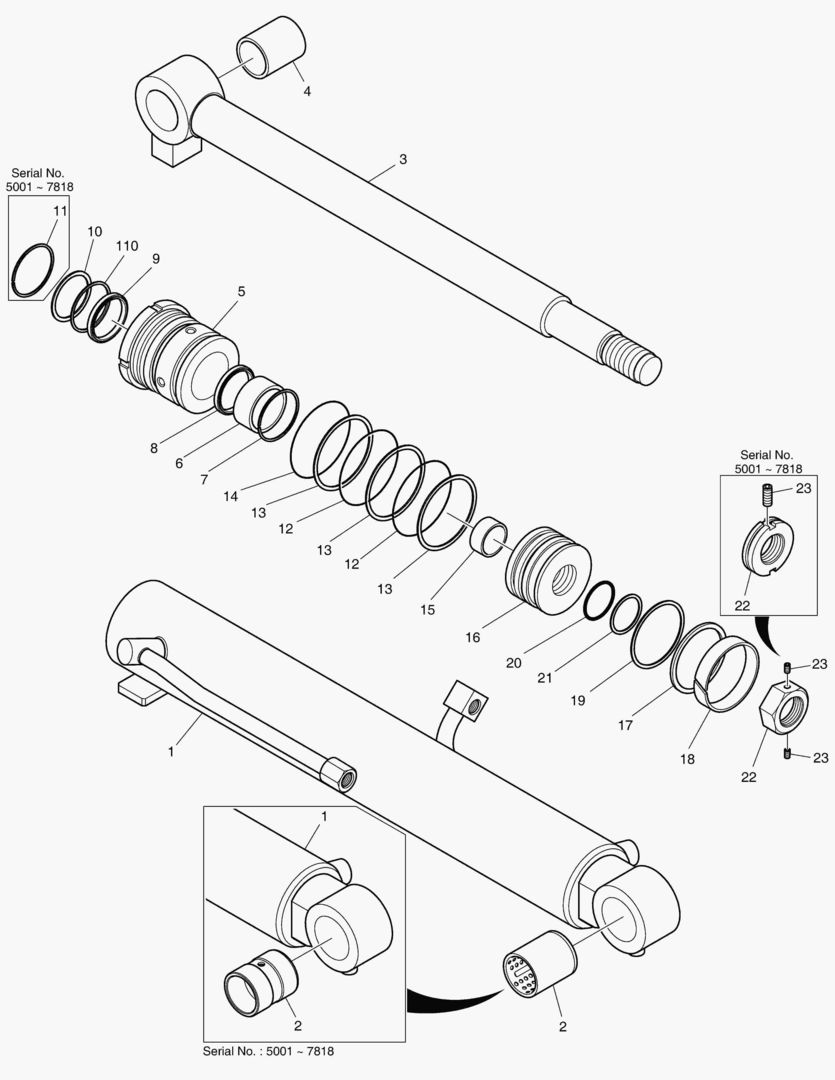 ЦИЛИНДР СТРЕЛЫ - С КРЫШКОЙ