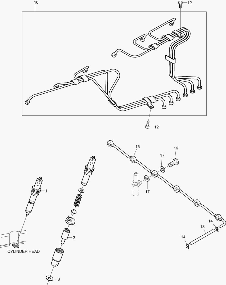 250 NOZZLE & FUEL INJECTION PIPE