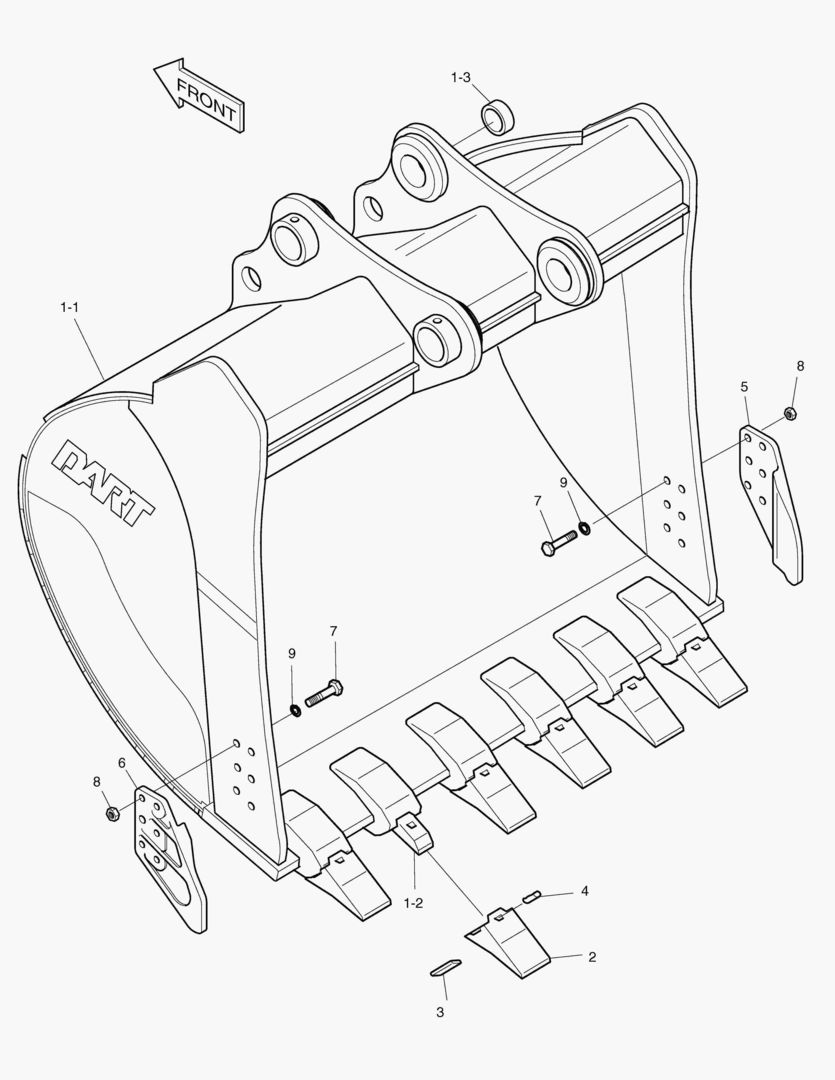 5554 BUCKET-2.55гЋҐ(72`)-VERTICAL PIN