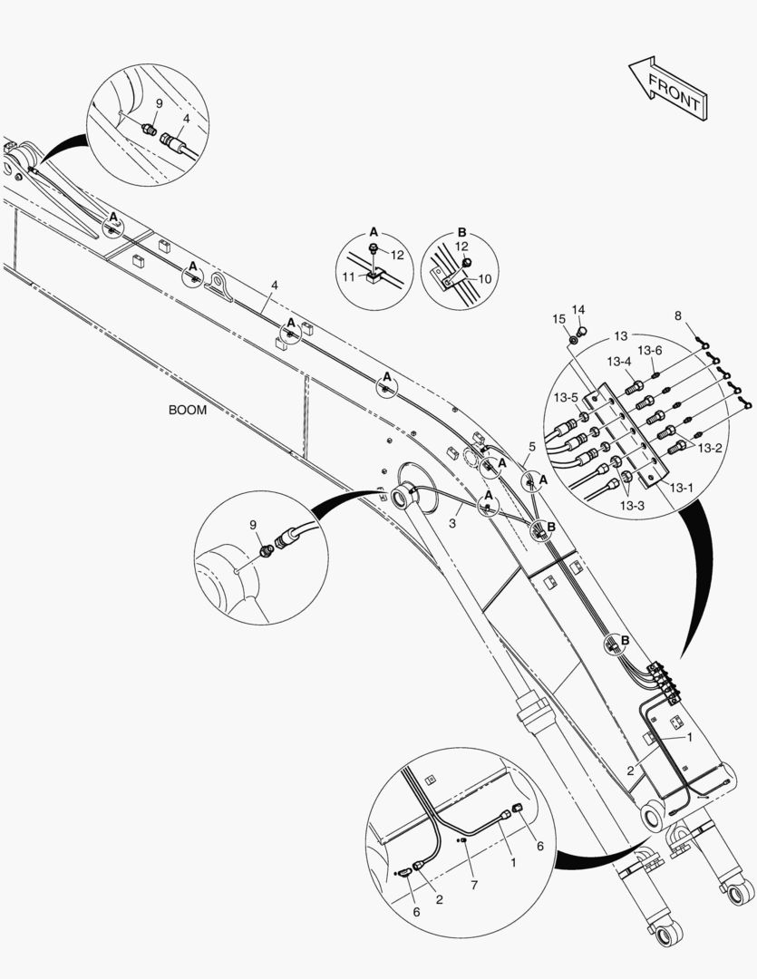 ТРУБОПРОВОД СМАЗОЧНОЙ СИСТЕМЫ - СТРЕЛА 8.5 м