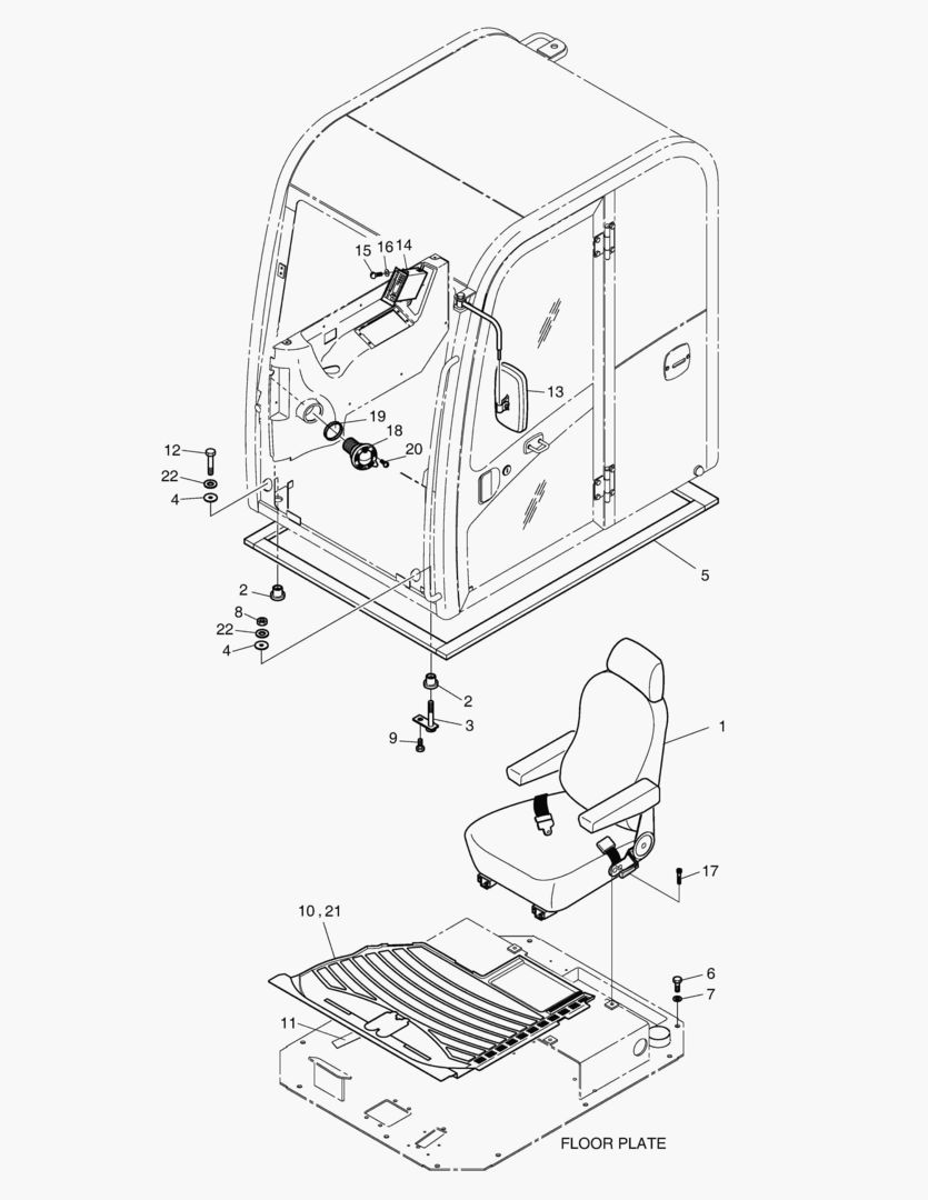 КРЕПЛЕНИЕ КАБИНЫ В СБОРЕ